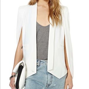White OG Nasty Gal caped blazer